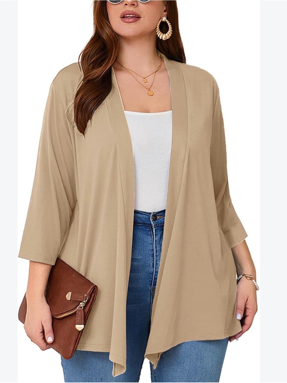 🧡 New Anthony NYC Open Front Cardigan - Beige
